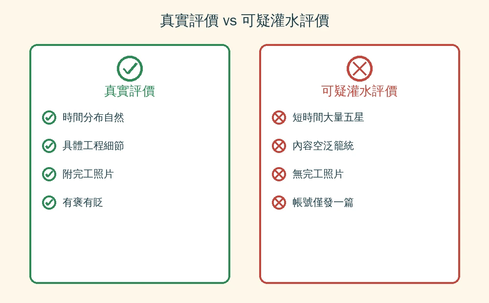 挑選嘉義室內裝修公司檢查清單資訊圖:詢問登記字號、服務範圍涵蓋所在地區、報價逐項列示、保固年限寫進合約、實績案例對應需求類型,共5項